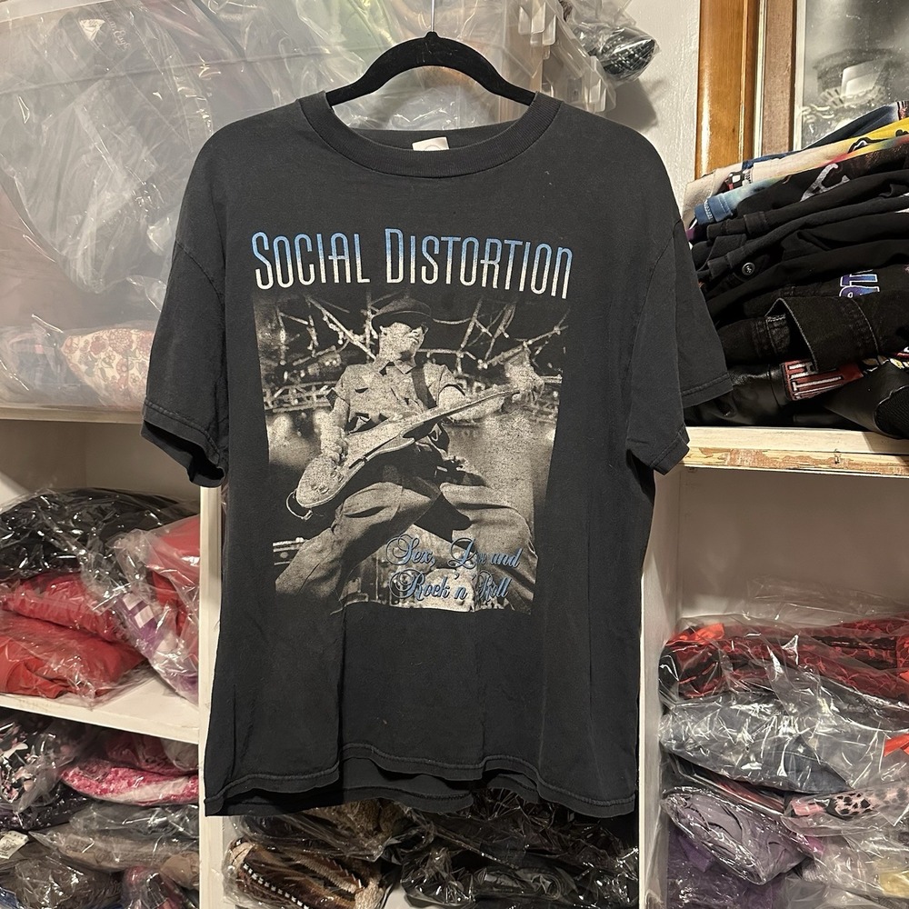 vtg 2004 SOCIAL DISTORTION Mike Ness 2004 US TOUR T-shirt XL Sex Love Rock+ Roll